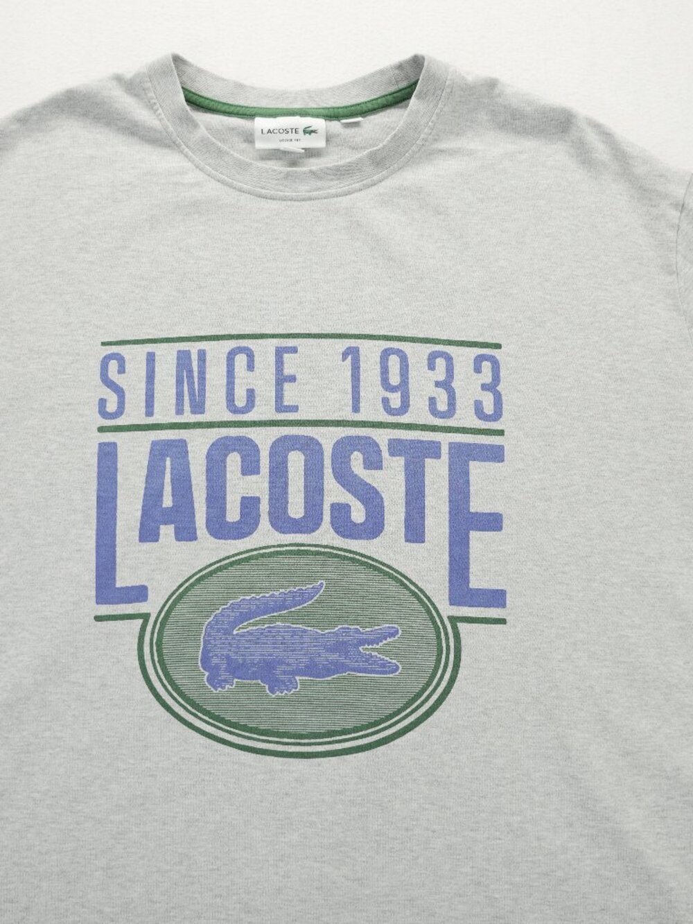 Lacoste T-Shirt Mens XXL Graphic Logo Loose Fit Crew Neck Cotton Tee